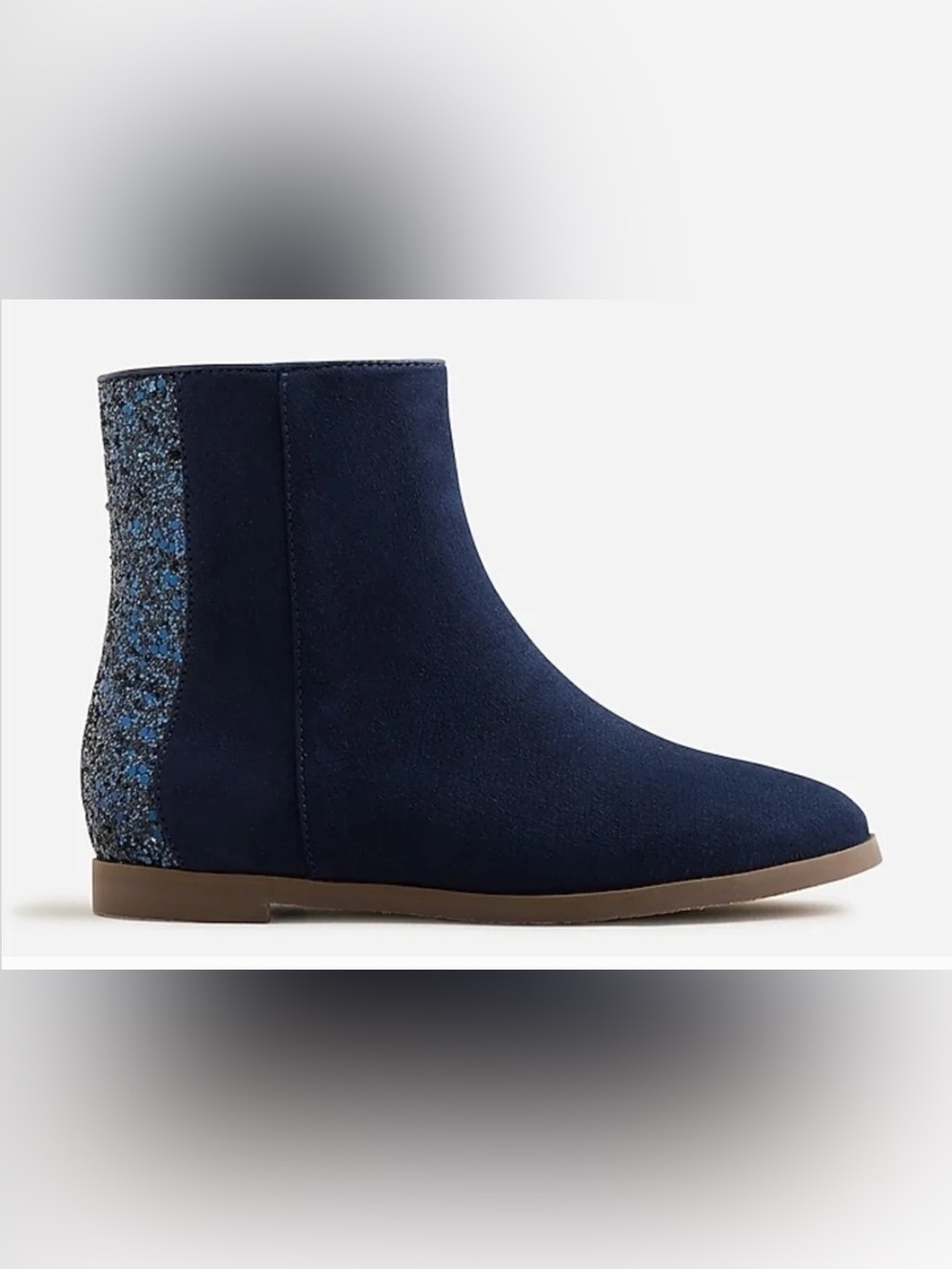 Girls’ Crewcuts Navy Glitter Ankle Boots - Size K2
